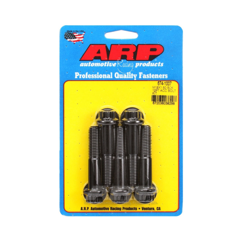 Set de șuruburi și piulițe universale ARP M12 x 1,50 – Oxid negru, 12 bucăți x 5 - ARP-674-1007 - 674-1007 - 3666618196947